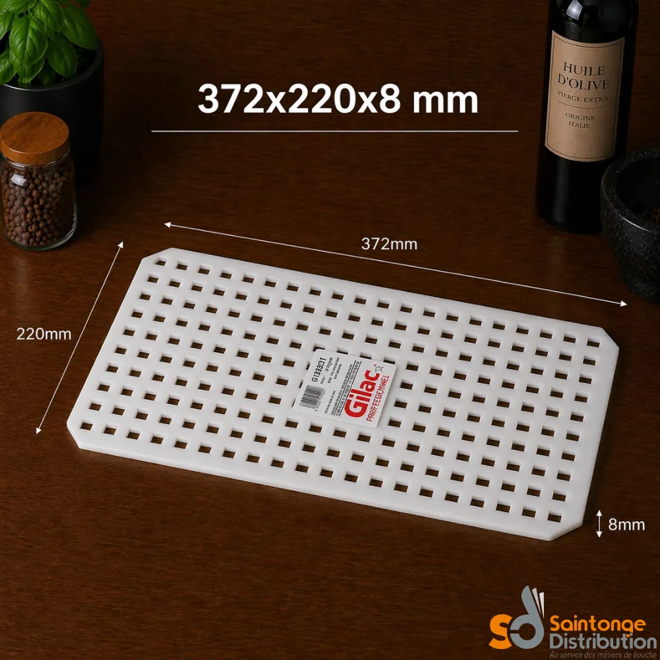 Gilac grille bac rectangulaire 5l blanc PEHD égouttage