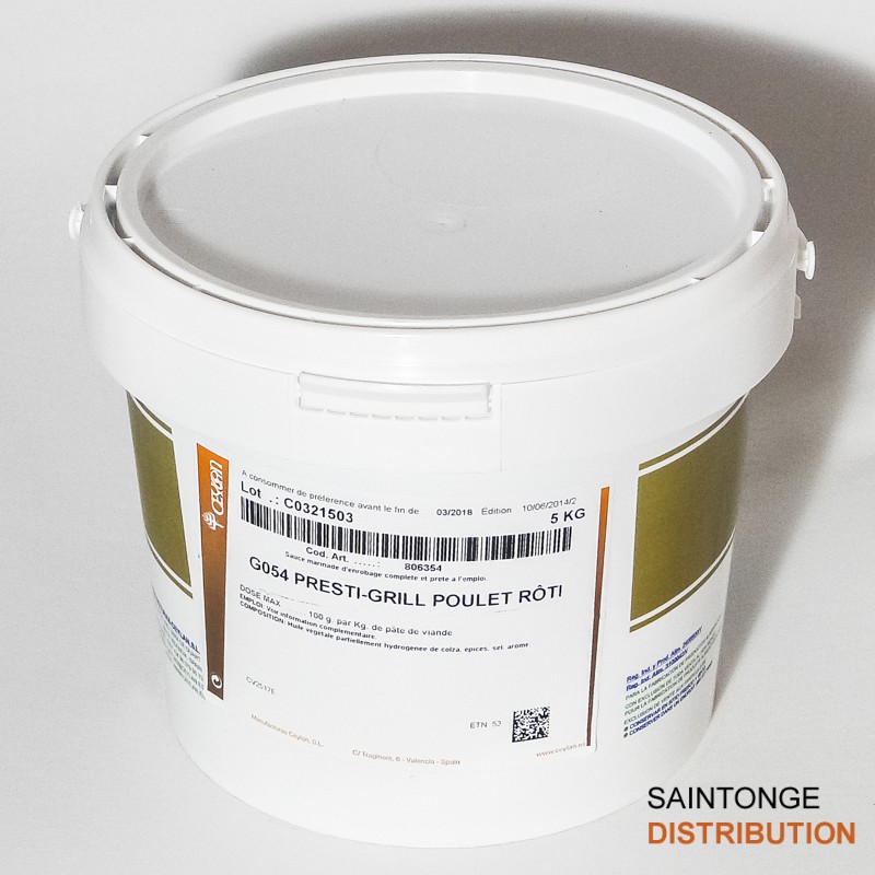 Saintonge Presti’Grill Marinade Poulet Rôti Seau 5 kg