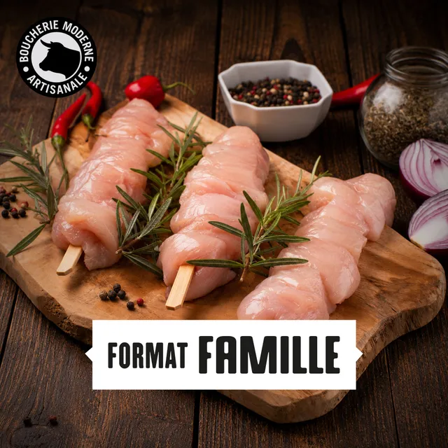 Boucherie Moderne VOLAILLE Brochette poulet nature 2kg famille