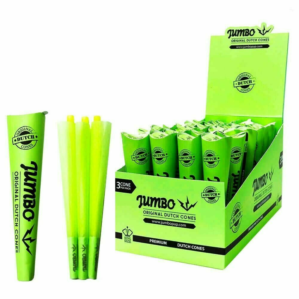 Jumbo Dutch Green cônes pré-roulés king size 109mm x3 combustion lente