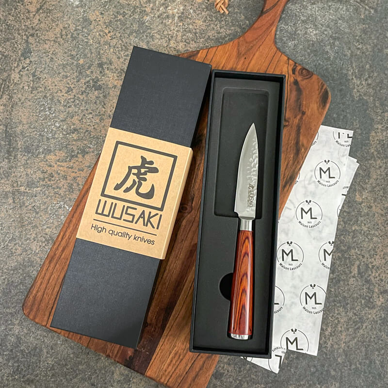 Wusaki Couteau d'Office 9 cm Pakka couteau cuisine acier