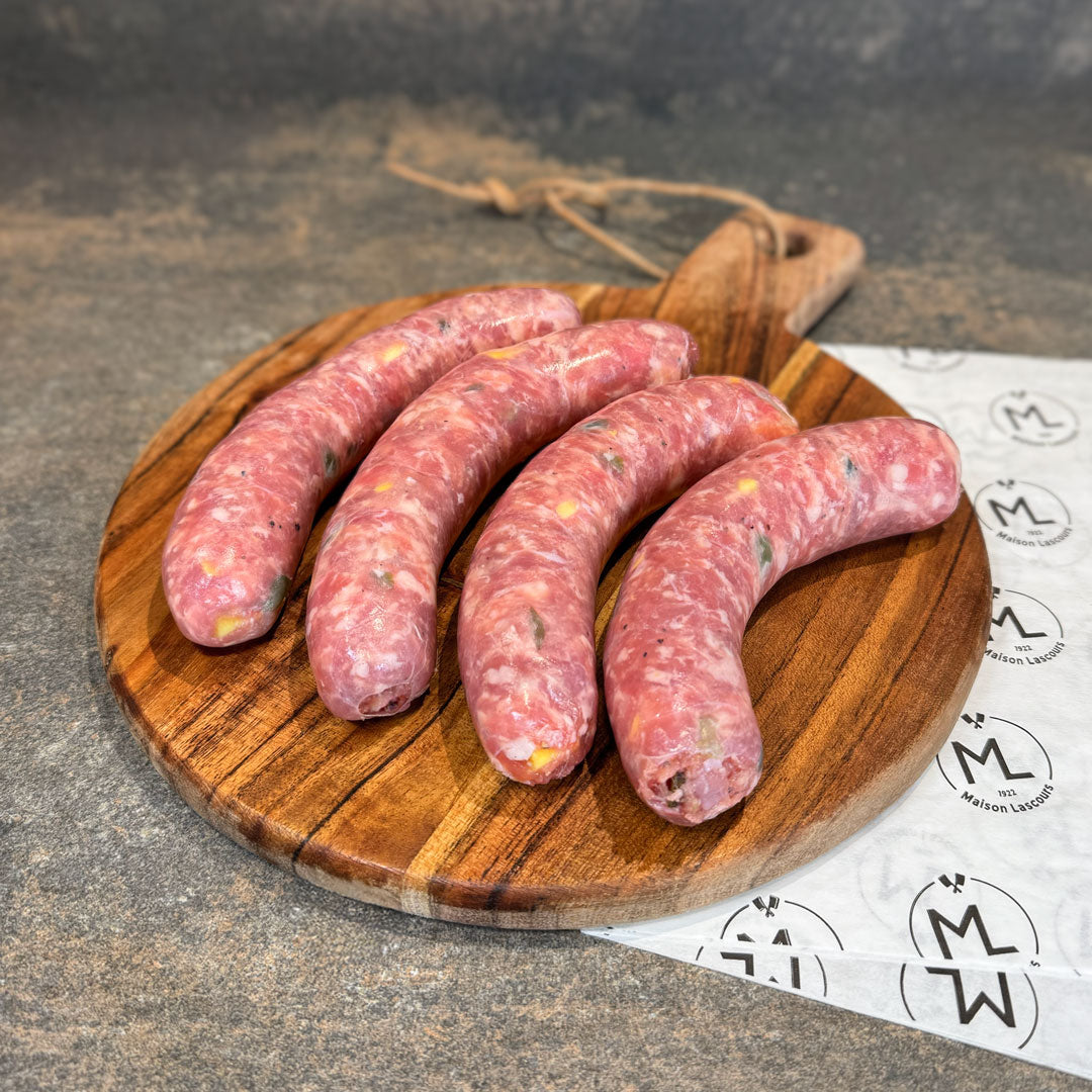 Maison Lascours Saucisse Cheddar Jalapeño charcuterie 500 g