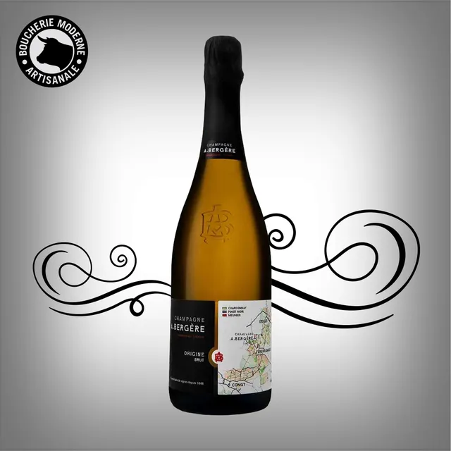 Boucherie Moderne VIN Champagne A.Bergère vin 75cl Cuvée Origine