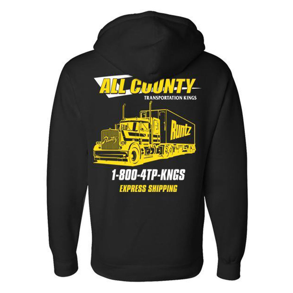 Runtz All Country Hoodie sweat à capuche noir jaune coton