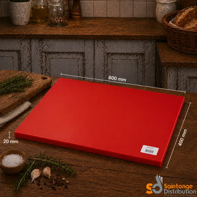 Saintonge Planche à découper rouge 60x40cm PEHD