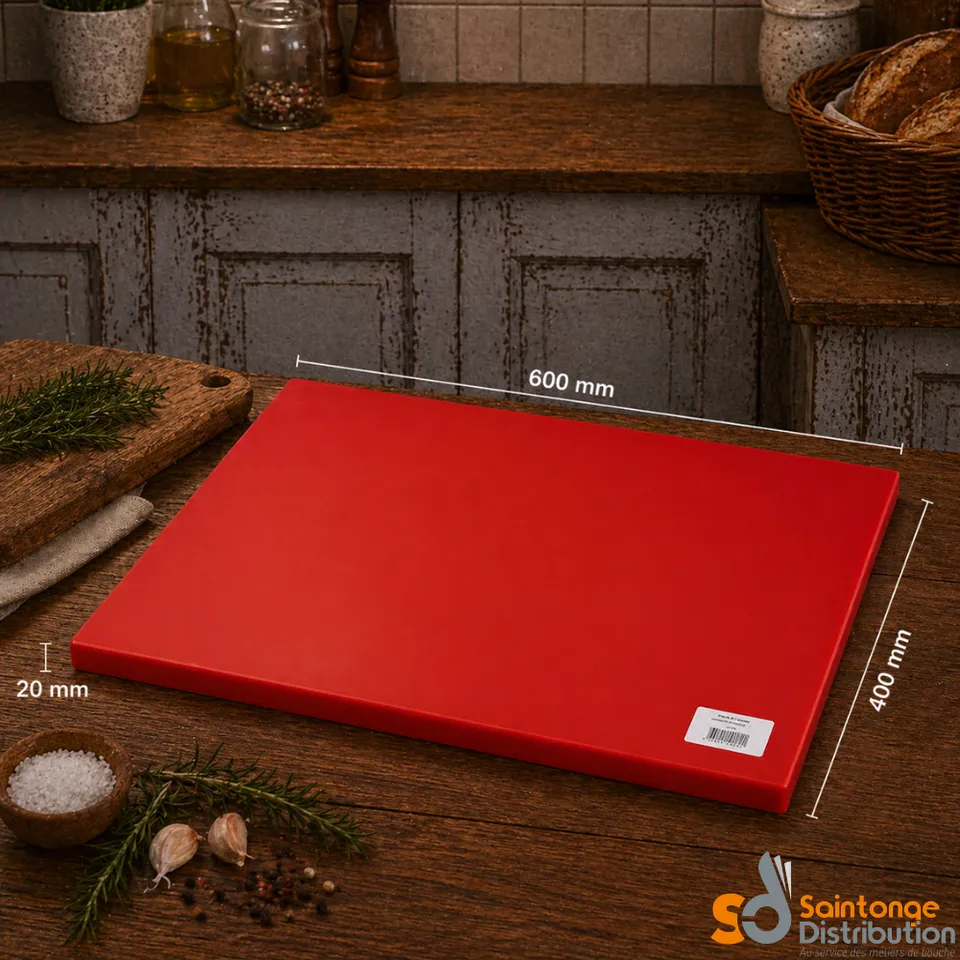 Saintonge Planche à découper rouge 60x40cm PEHD