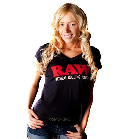 RAW T-Shirt t-shirt femme noir coton logo