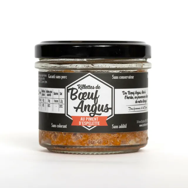 Des Hommes et des Bœufs Rillettes Boeuf Angus Piment Espelette 90 g