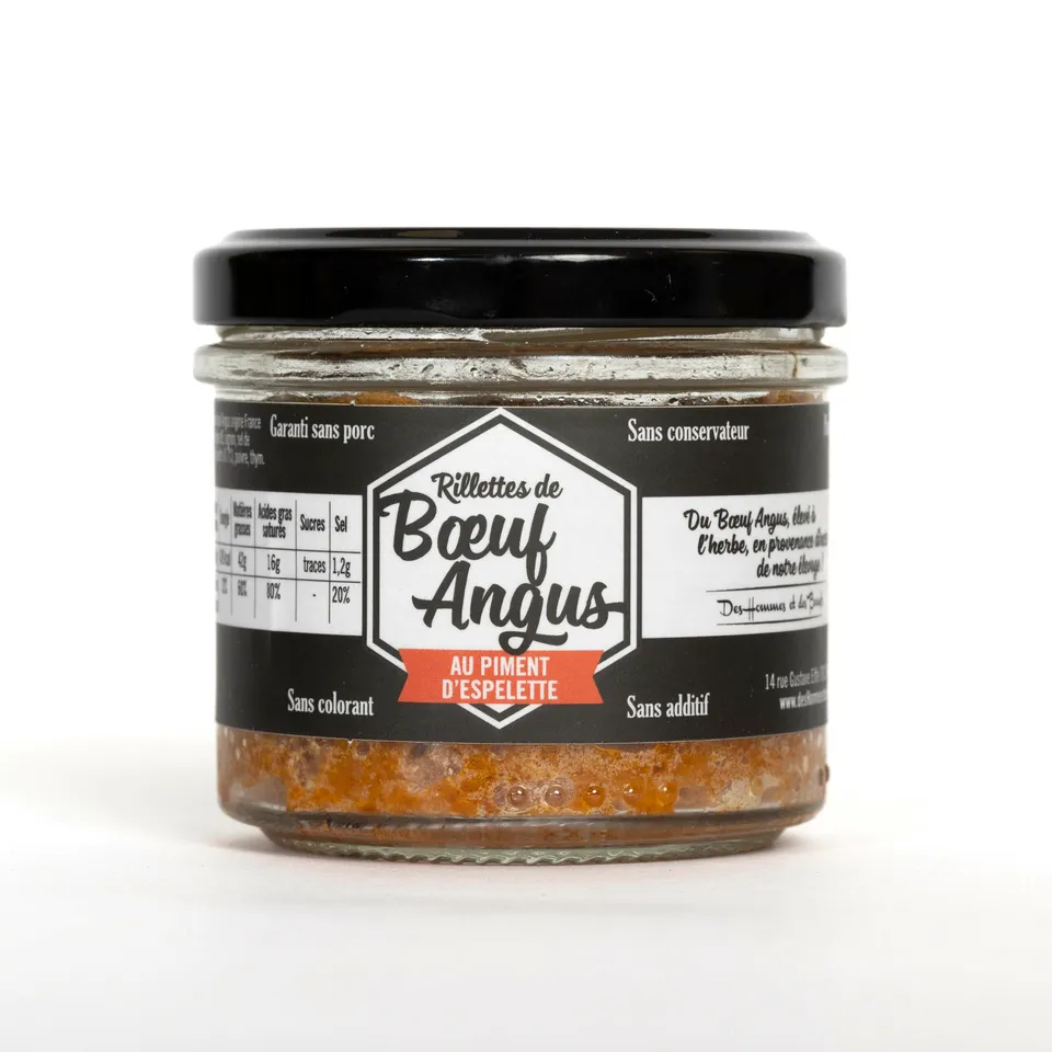 Des Hommes et des Bœufs Rillettes Boeuf Angus Piment Espelette 90 g