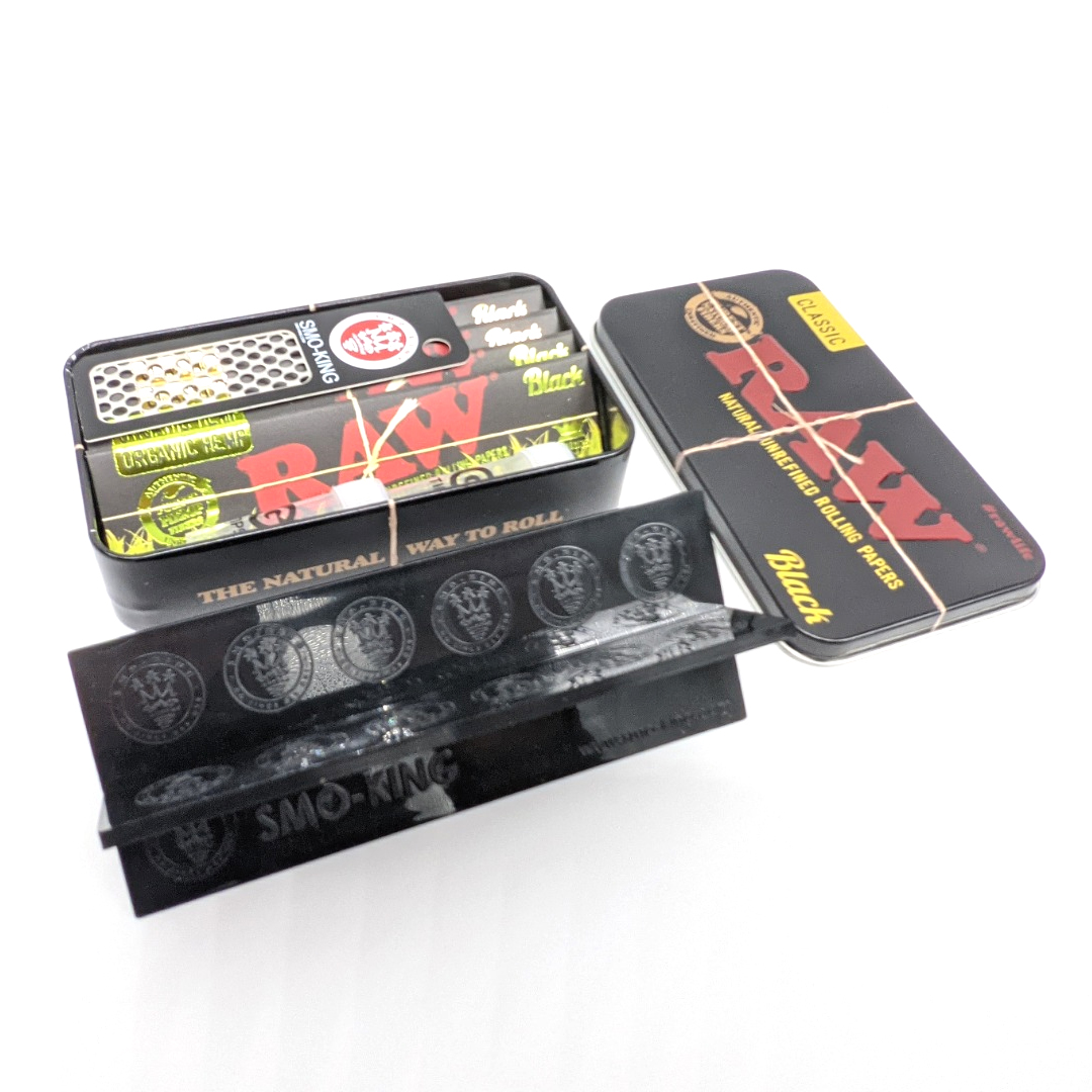 RAW Black Classic Coffret Boîte Métal + Tips Ultimate Table