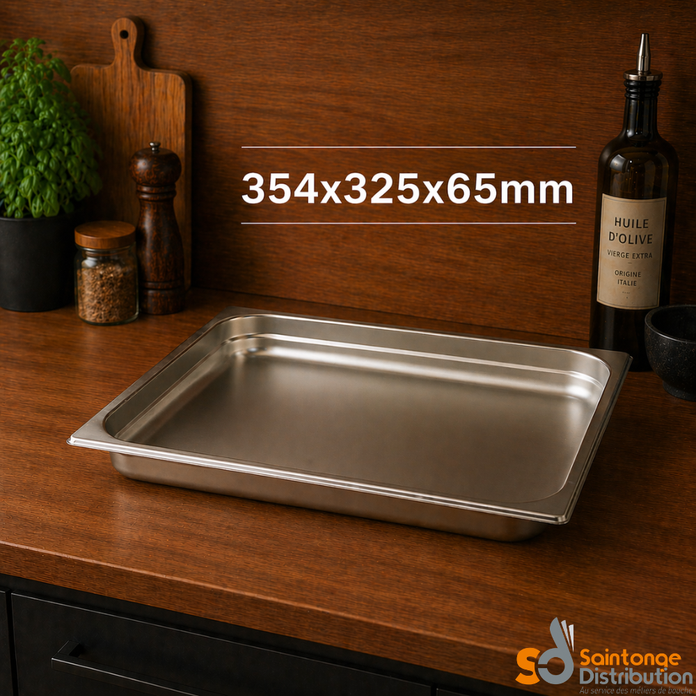 Bac Gastro GN2/3 inox 354x325x65mm 6L