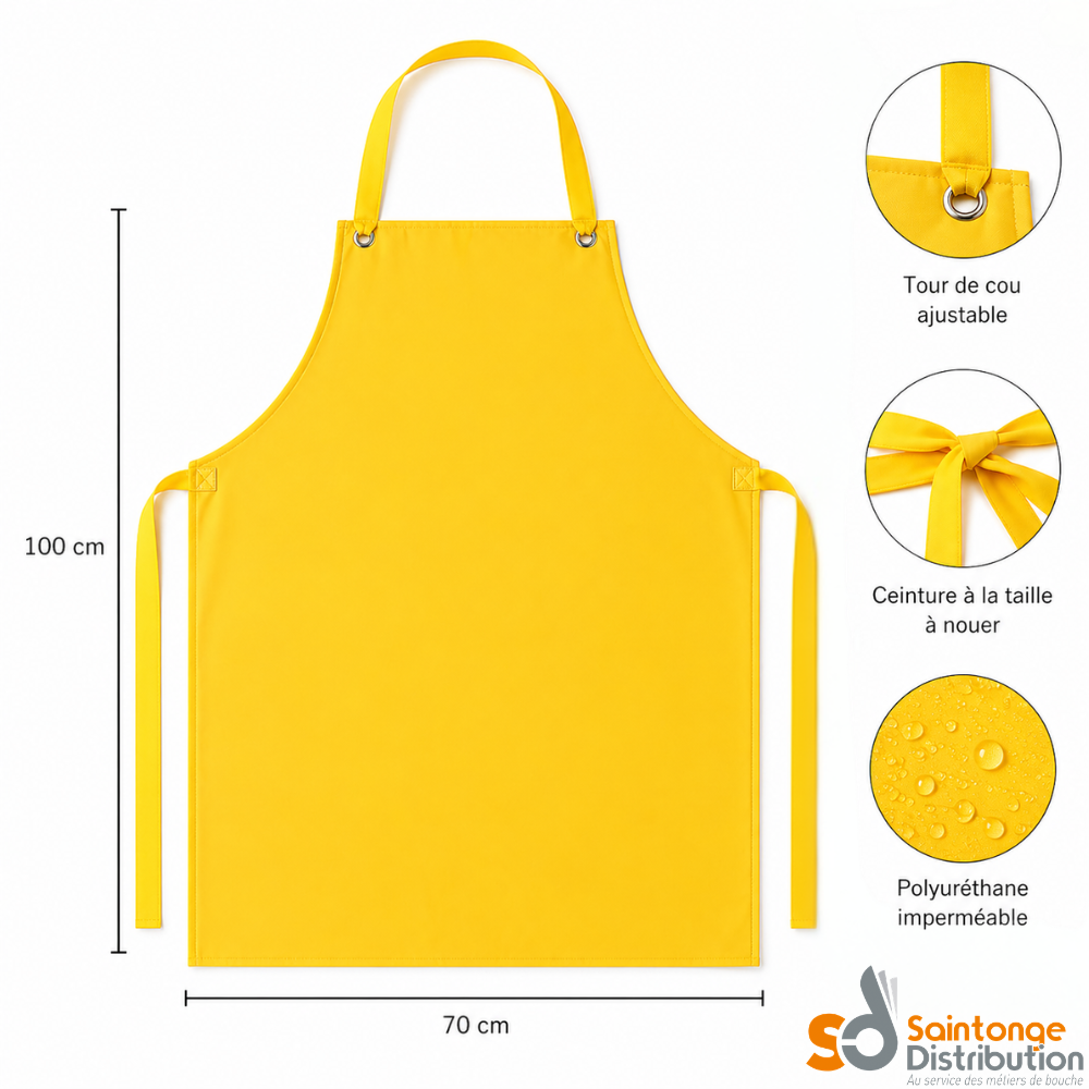 Ledotex Tablier 115x90 cm polyuréthane blanc imperméable