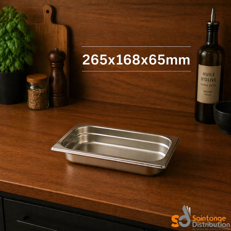 Matériel Bac gastro GN1/4 inox 265x162x65 mm 1,7 L