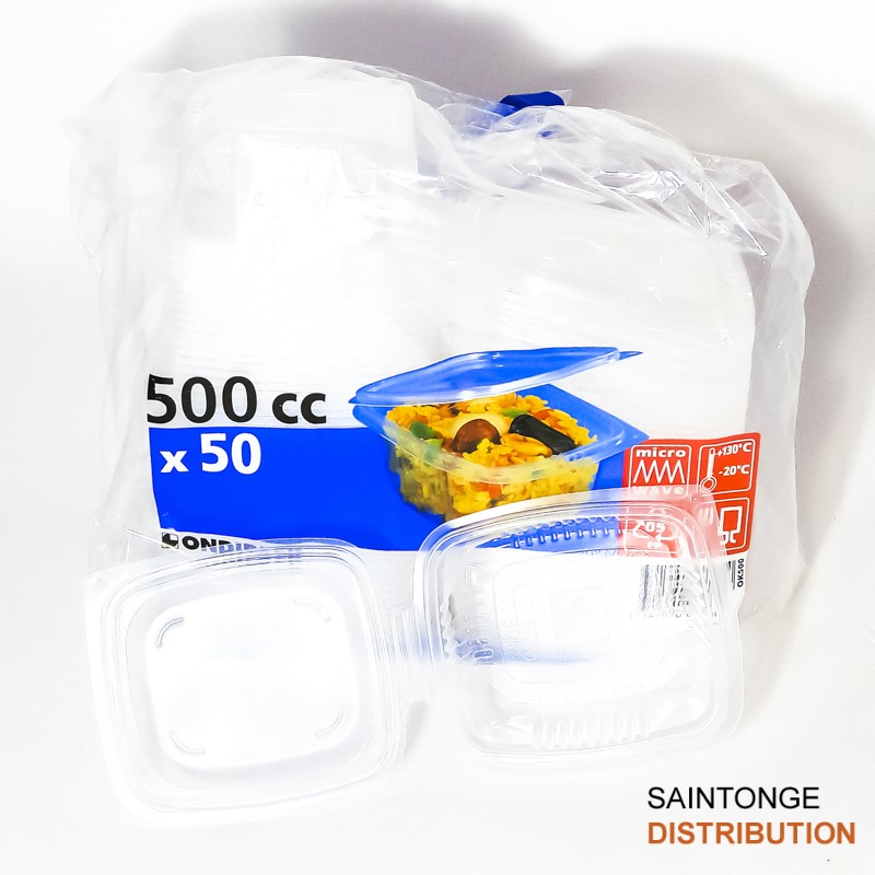 Ondipack Barquette 500cc 142x123x69 mm paquet 50 pièces