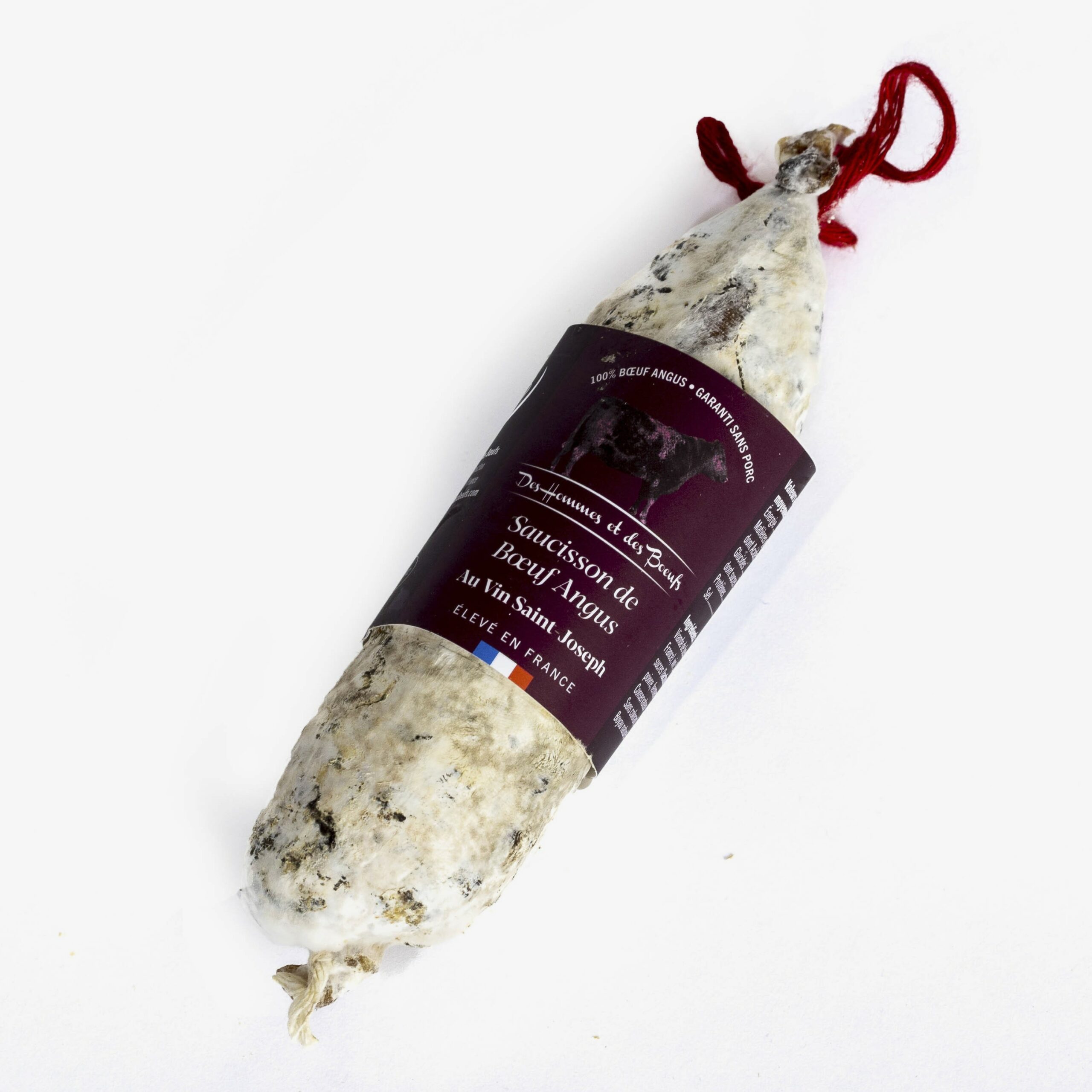 Des Hommes et des Bœufs saucisson de bœuf Angus vin rouge 200 g