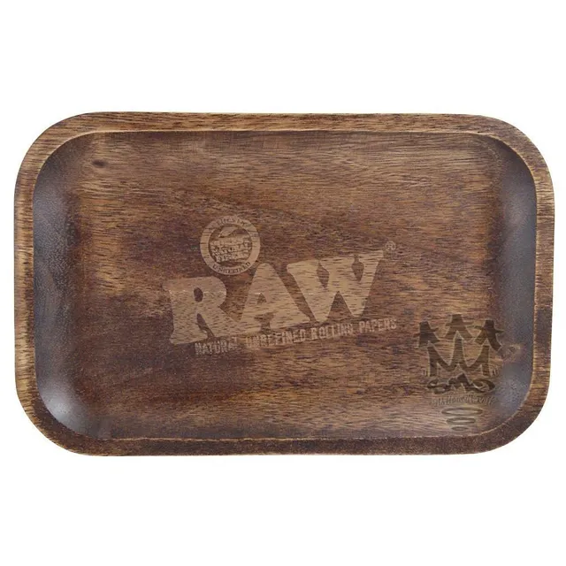 RAW plateau à rouler bois fait main petit 27,5 x 17,5 cm