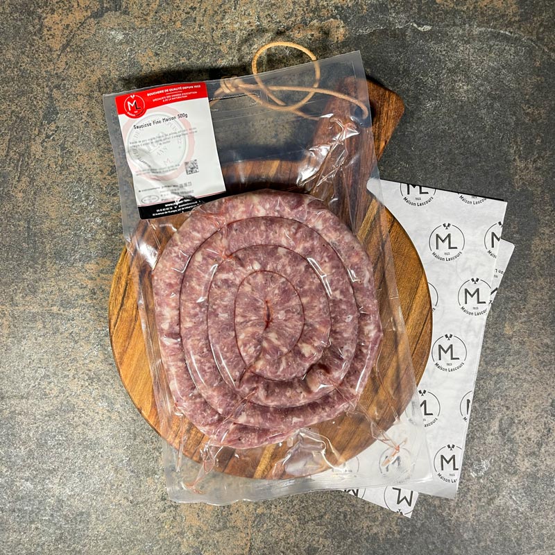 Maison Lascours Saucisse Fine charcuterie porc Tarn 1 x 500g