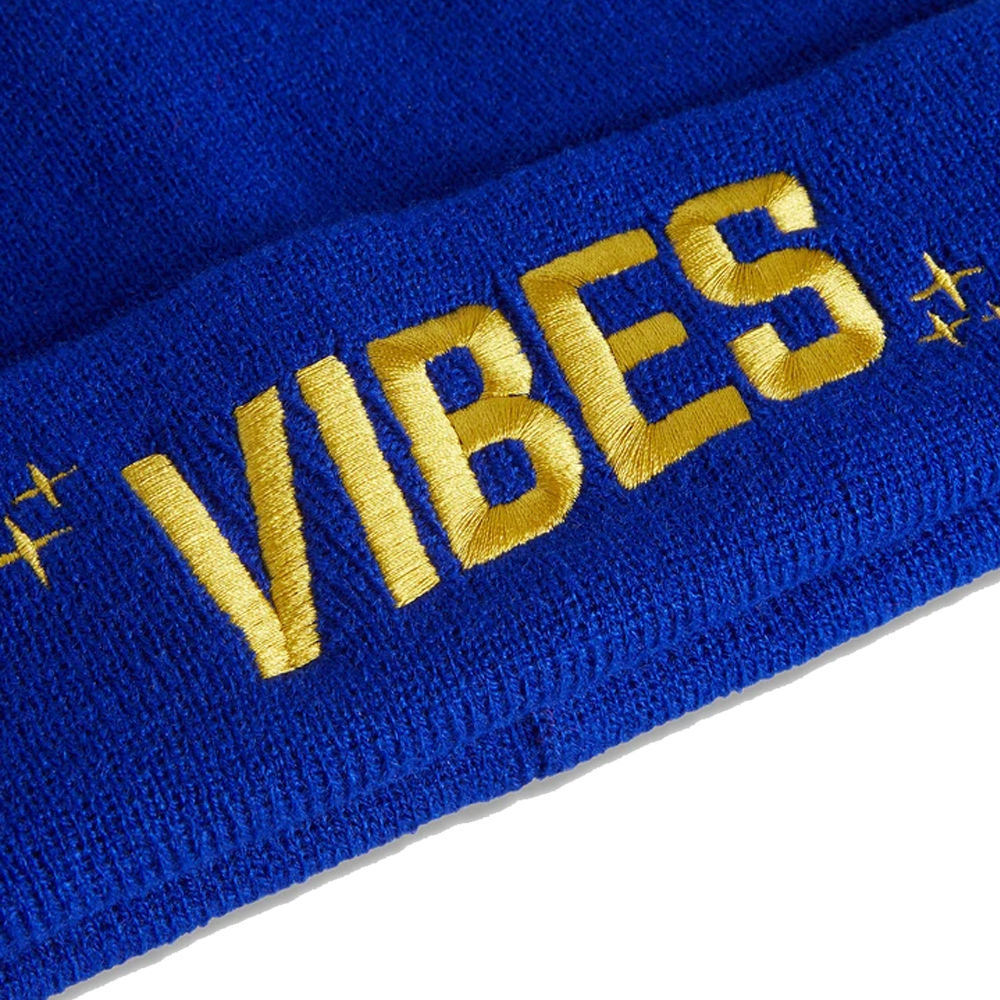 Vibes Beanie bonnet noir brodé logo or