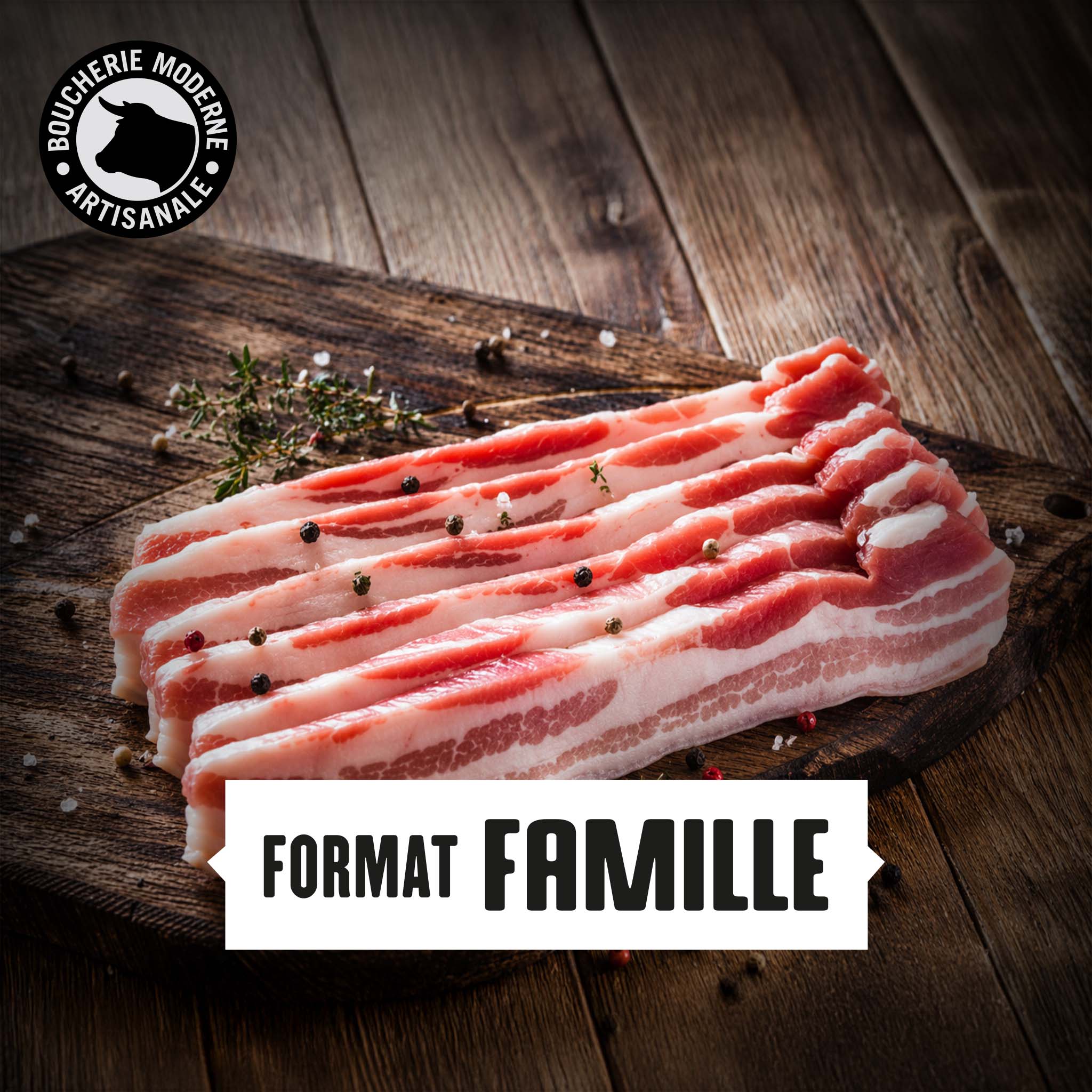 Boucherie Moderne Poitrine de Porc Tranchée 2kg Française
