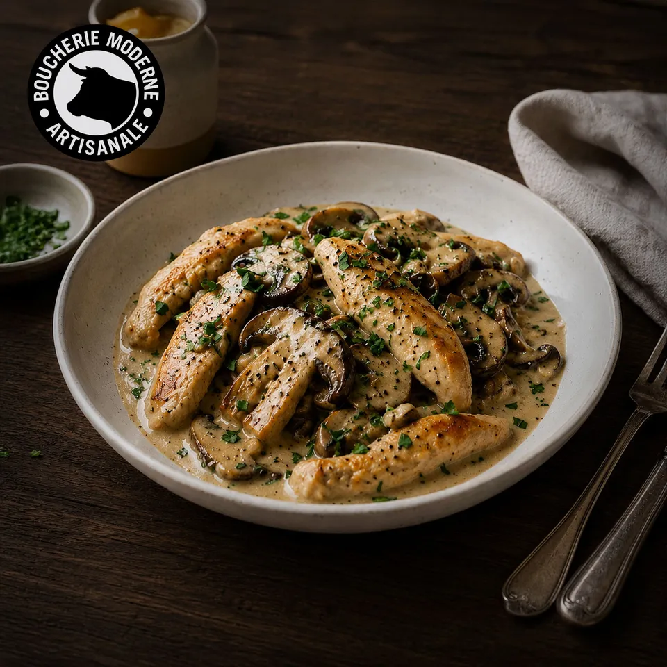 Boucherie Moderne Épicerie Poulet aux cèpes plat 500g sauce cèpes