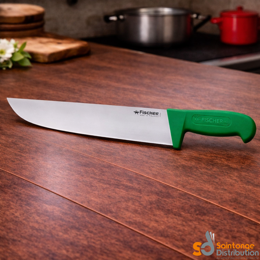 Saintonge Matériel Couteau boucher 30 cm manche vert