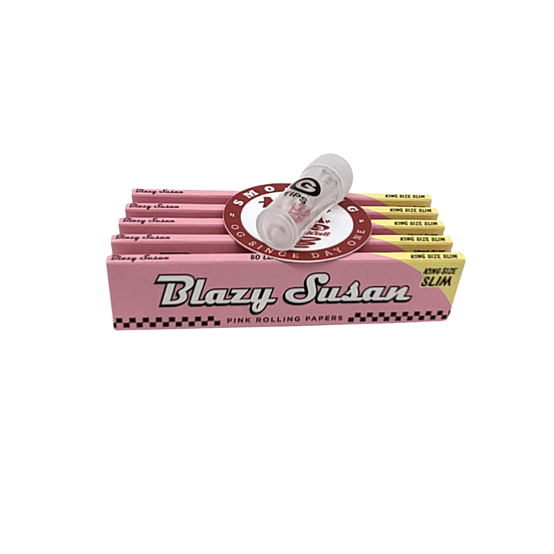 Blazy Susan King Size Slim feuilles à rouler roses lot 5 + filtre