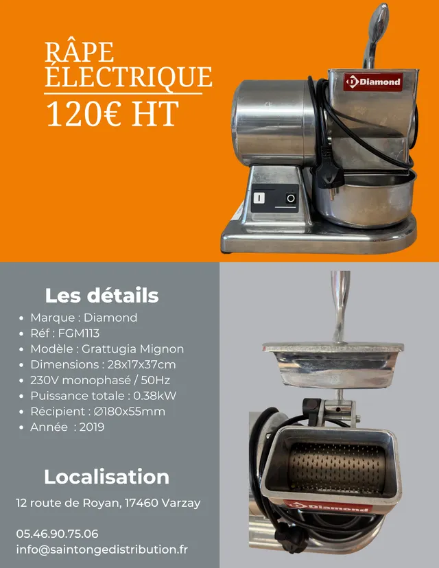 Diamond FGM113 râpe électrique pro reconditionnée