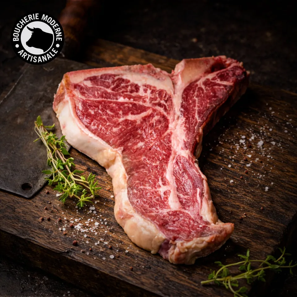 Boucherie Moderne BŒUF L-Bone Galloway Maturé viande 600g persillé