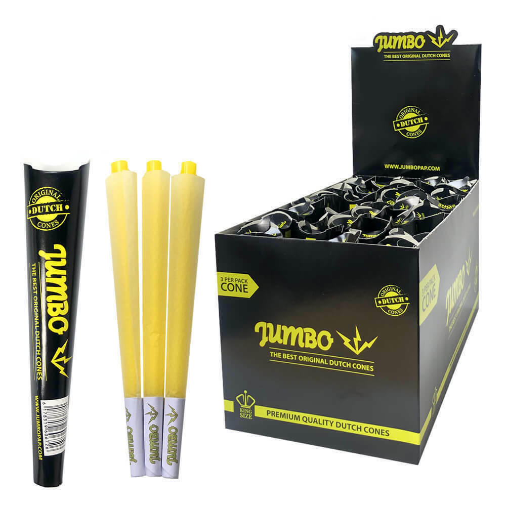 Jumbo Dutch Black cônes king size 109 mm x3