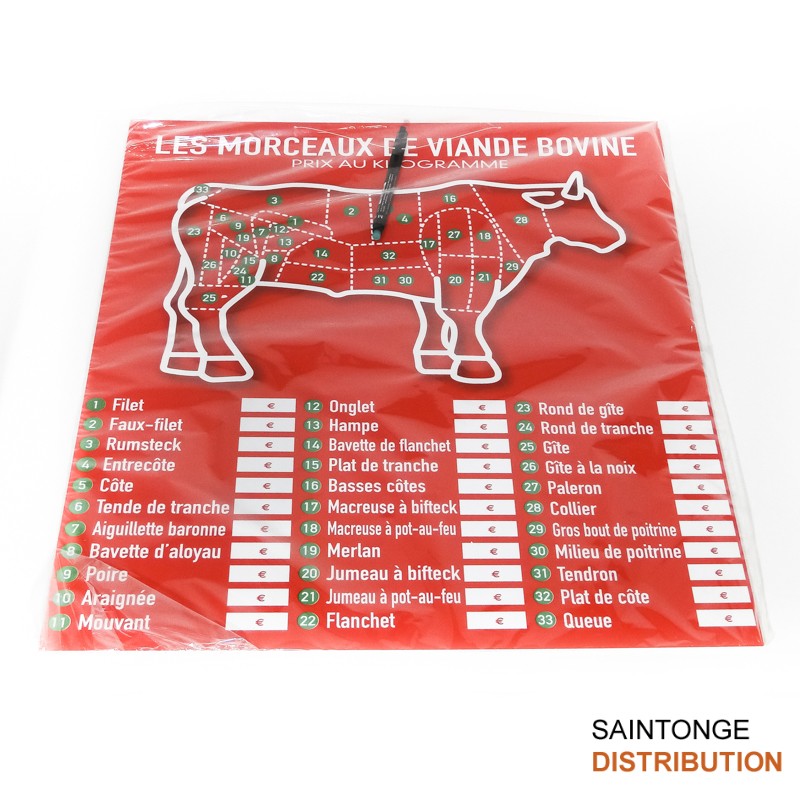 Saintonge Presto panneau viande bovine 52x60 cm