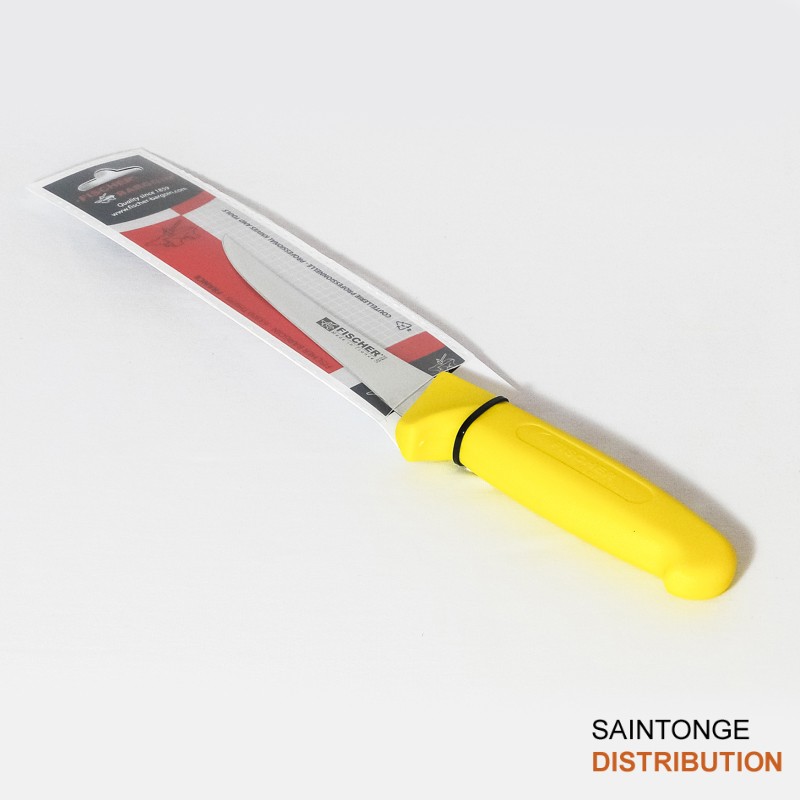 Fischer Bargoin Couteau à désosser lame courbée 13cm jaune