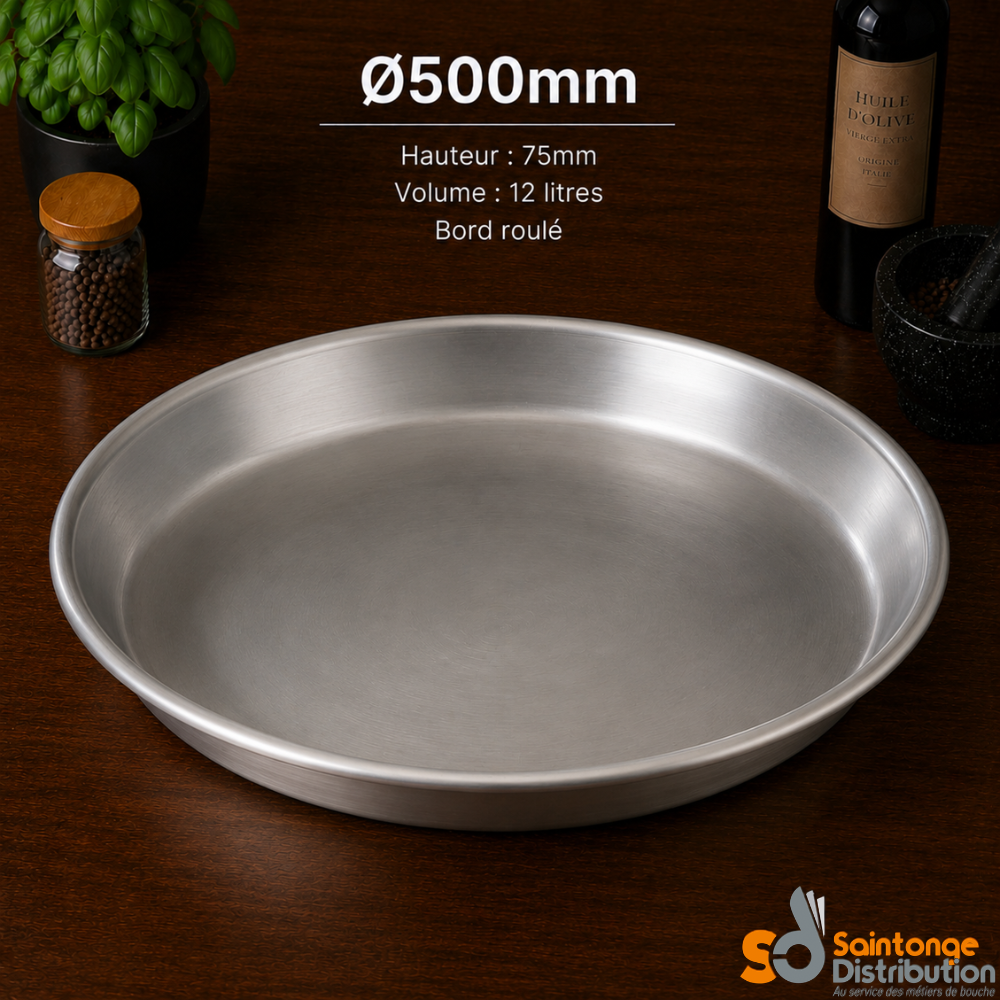 Saintonge Matériel Plat à Boudins Fruits de Mer Alu 50 cm 12 L
