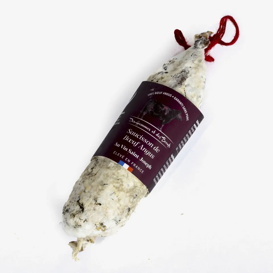 Des Hommes et des Bœufs saucisson de bœuf Angus vin rouge 200 g