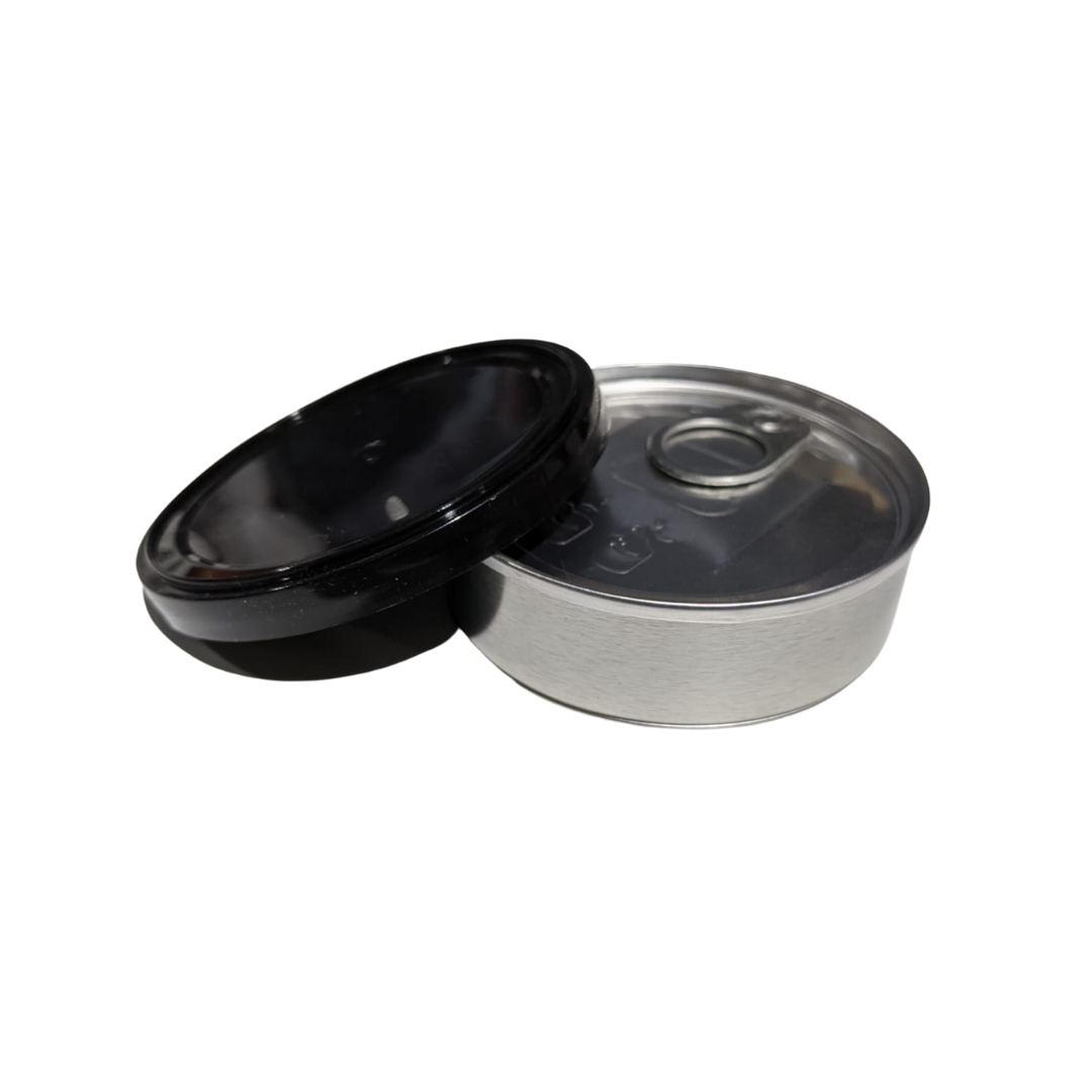 Boîte métal 100 ml couvercle noir self seal