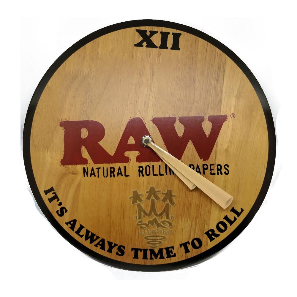RAW 420 horloge murale bois aiguilles cônes