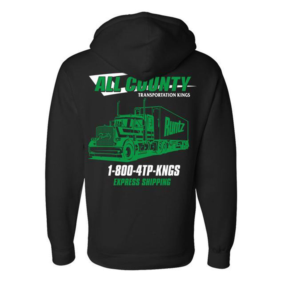 Runtz All Country Hoodie sweat à capuche noir vert coton