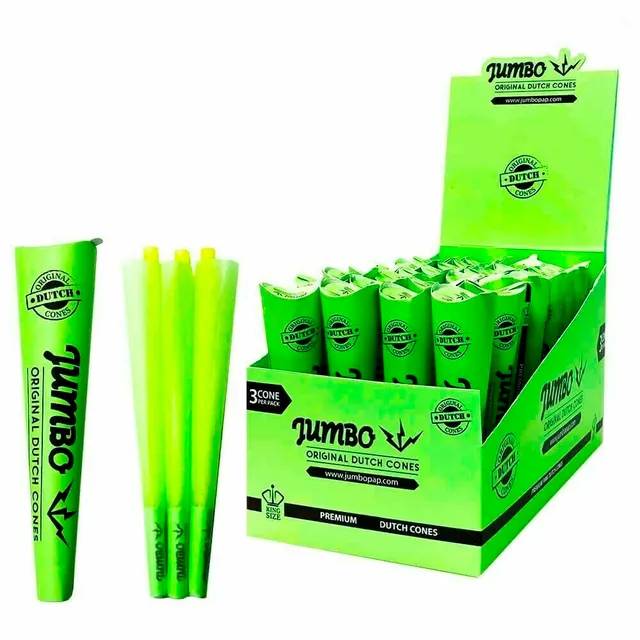 Jumbo Dutch Green cônes pré-roulés king size 109mm x3 combustion lente
