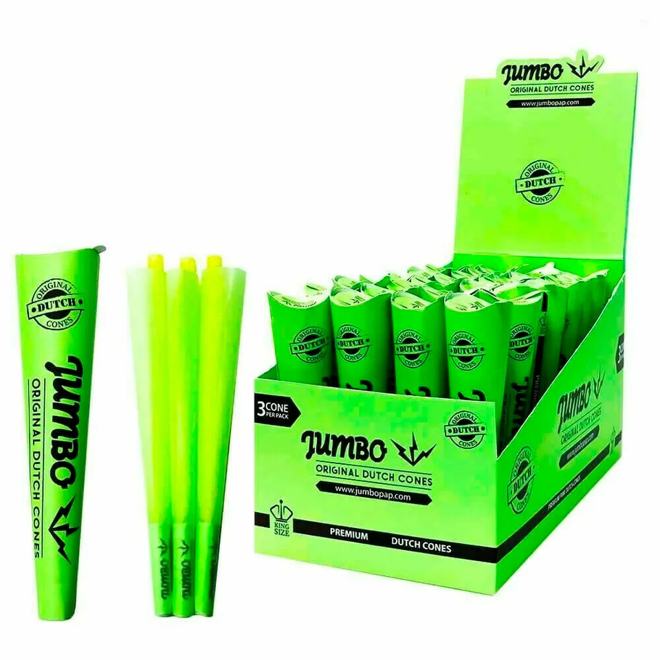 Jumbo Dutch Green cônes pré-roulés king size 109mm x3 combustion lente