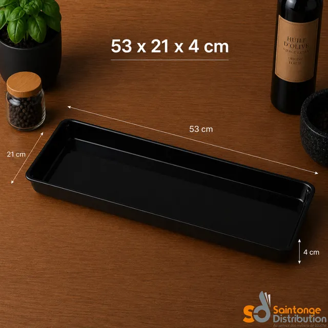Saintonge Distribution plat glacière noir 53x21x4 cm PMMA