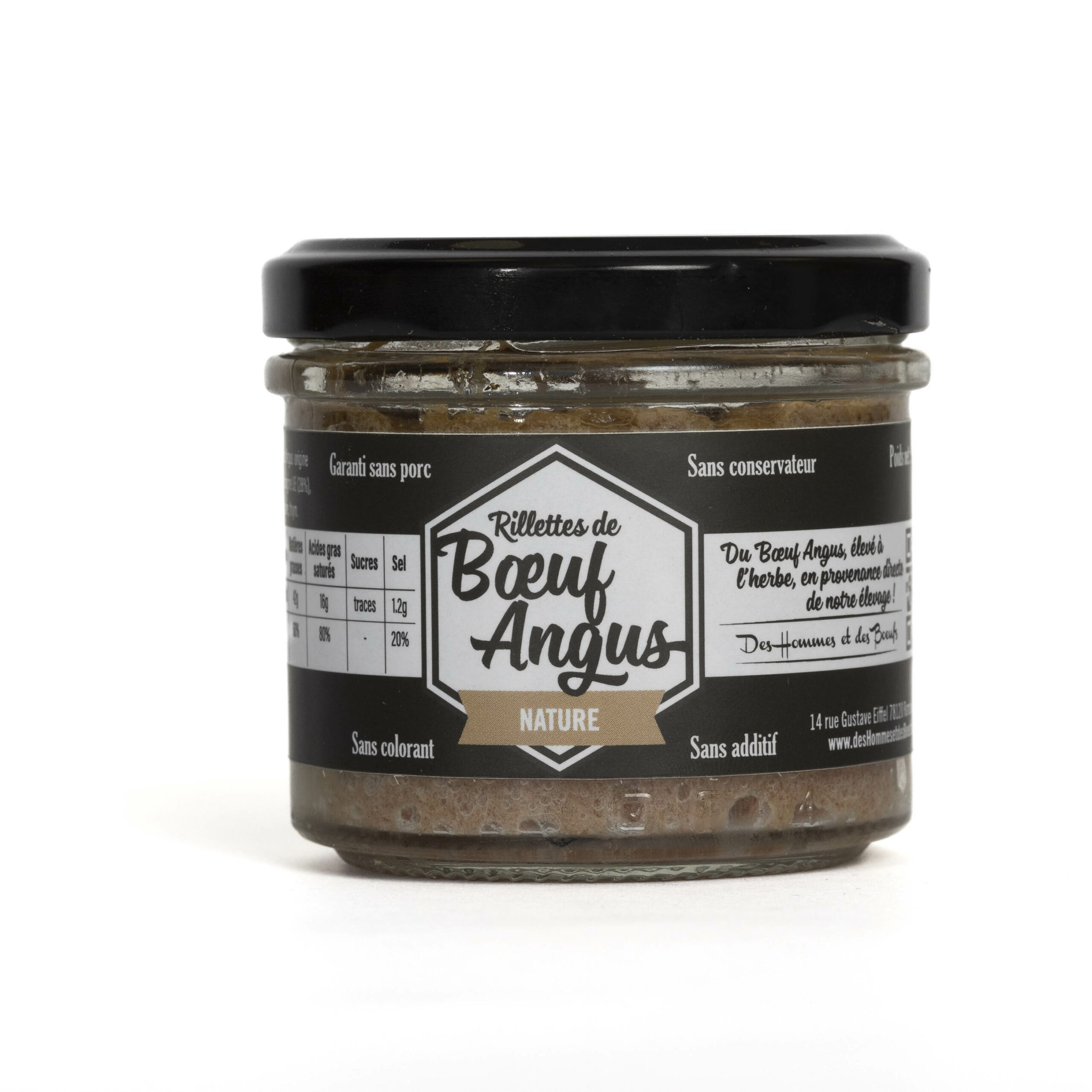 Des Hommes et des Bœufs Rillettes Rillettes bœuf Angus nature 90 g