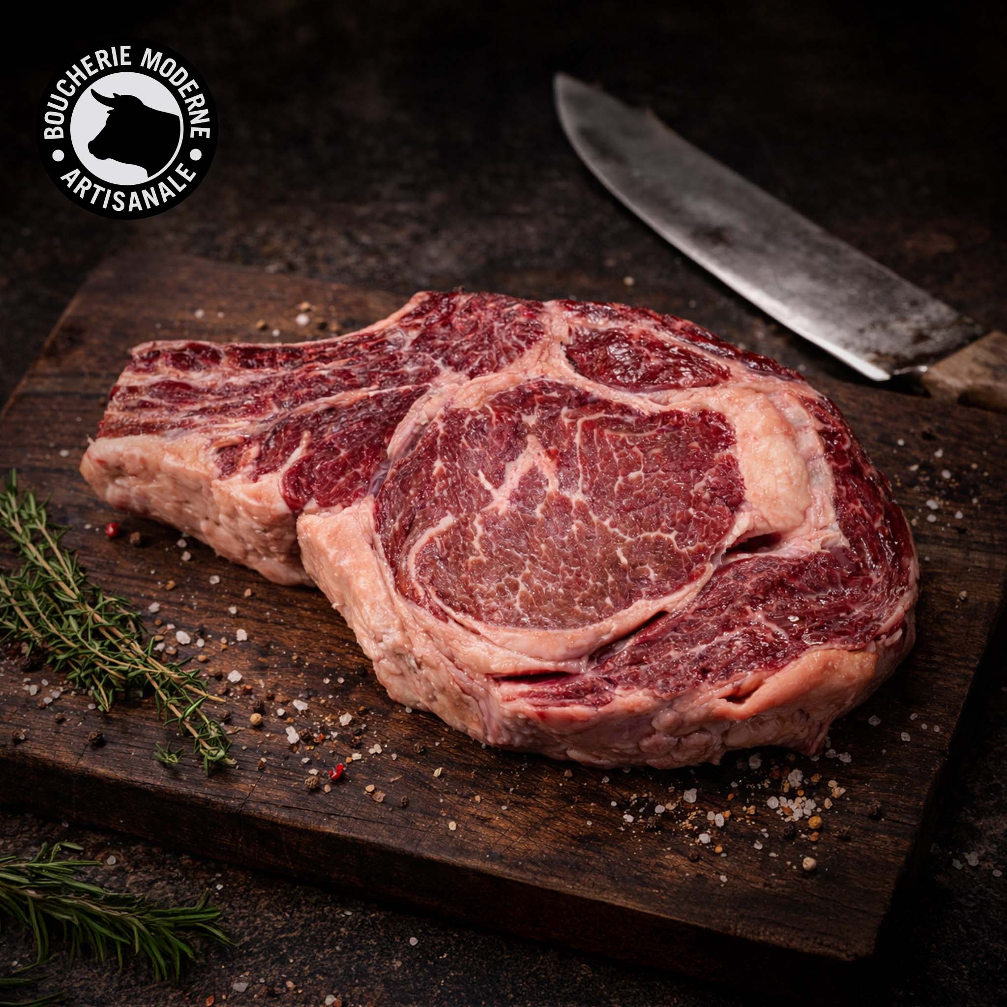 Boucherie Moderne Bœuf Entrecôte Shorthorn Maturée 600g persillée