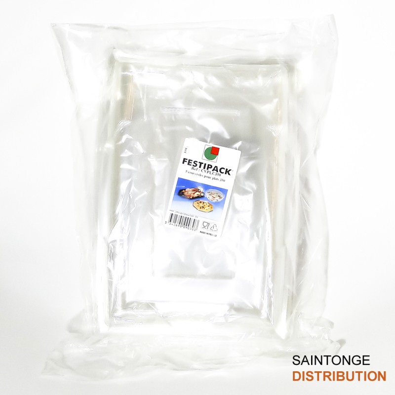 Saintonge Emballages Couvercle plat présentation 350 transparent 360x255