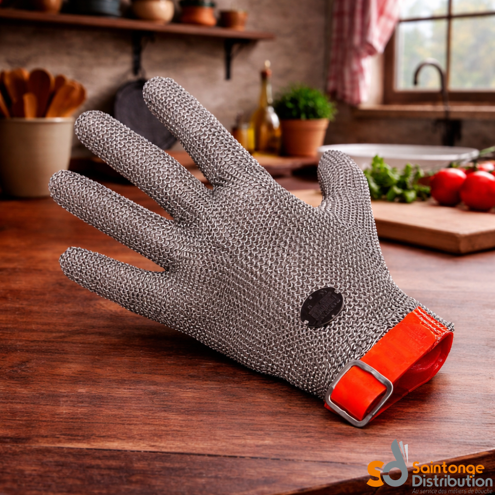 Gant cotte de mailles inox anti-coupure ambidextre boucher