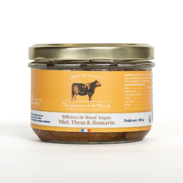 Des Hommes et des Bœufs Rillettes Angus miel thym 180 g
