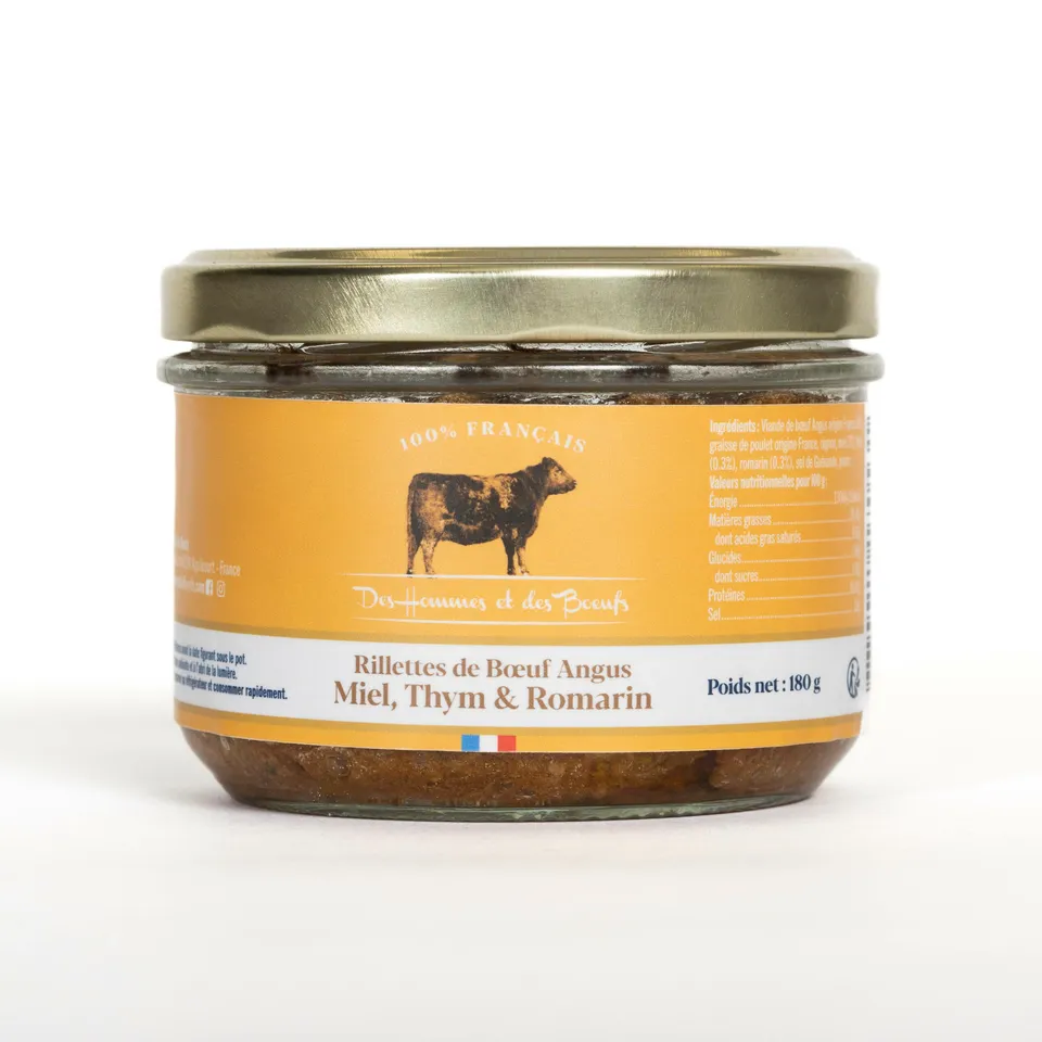 Des Hommes et des Bœufs Rillettes Angus miel thym 180 g