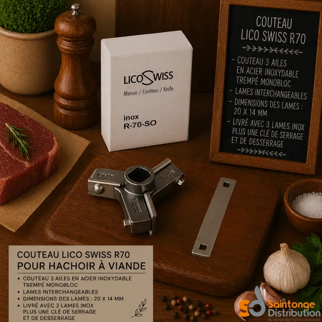 Lico Swiss R70 couteau hachoir à viande 3 ailes inox