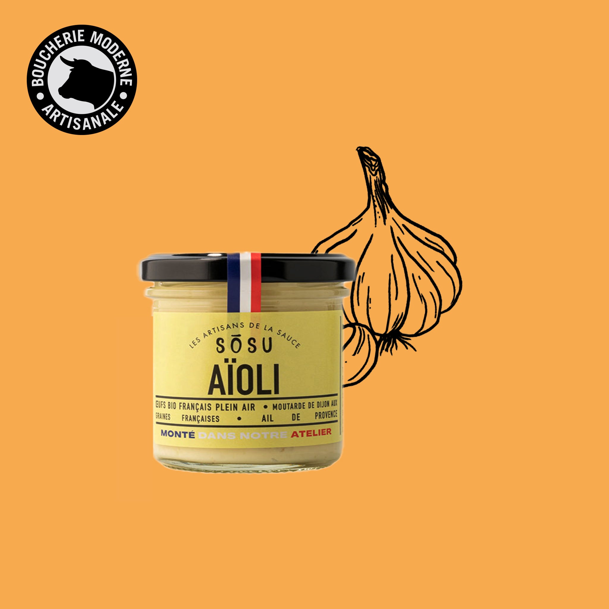 Boucherie Moderne ÉPICERIE Sosù Aïoli sauce 165g à l’ail