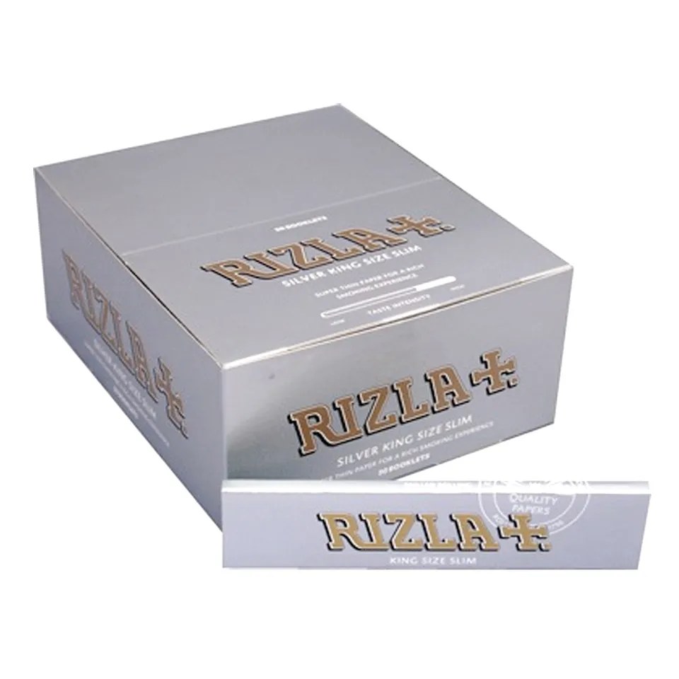 Rizla Silver King Size Slim feuilles à rouler boîte 50