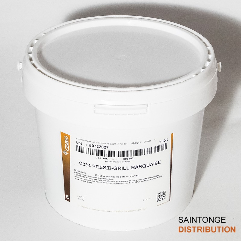 Saintonge Distribution Presti'Grill marinade basquaise seau 3kg
