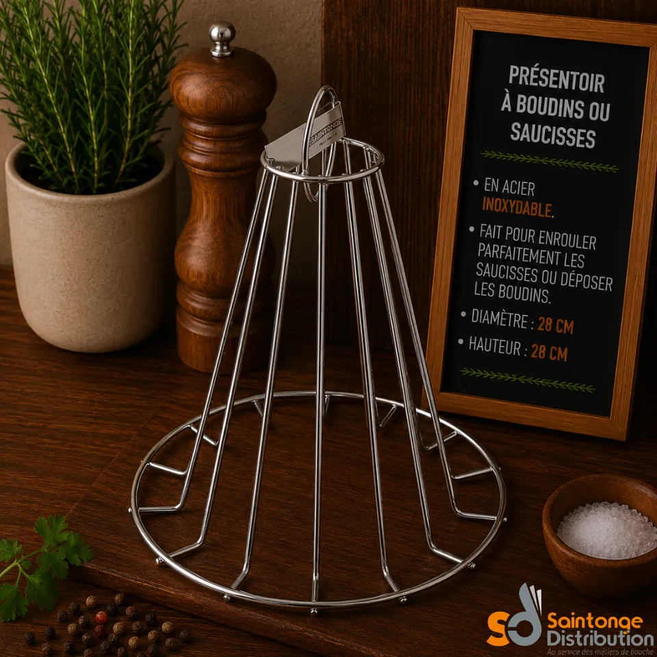 Présentoir à boudins et saucisses pour vitrine pro